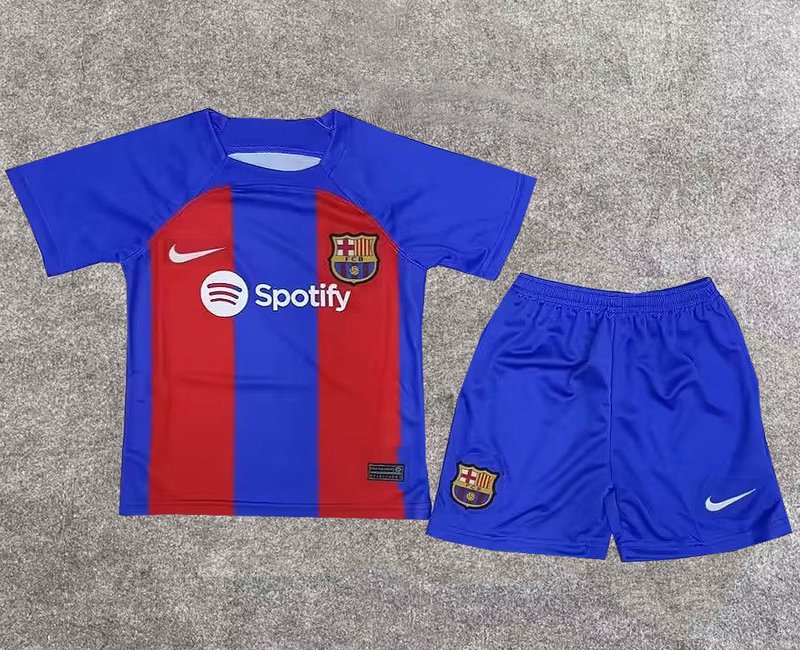 FC Barcelona Hemmatröja 2023/24 fotbollströjor set barn billigt