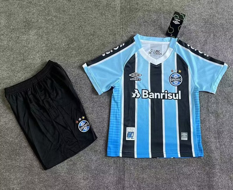 Grêmio Foot-Ball Porto Alegrense Hemmatröja 22-23 Barn Kortärmad + Korta byxor