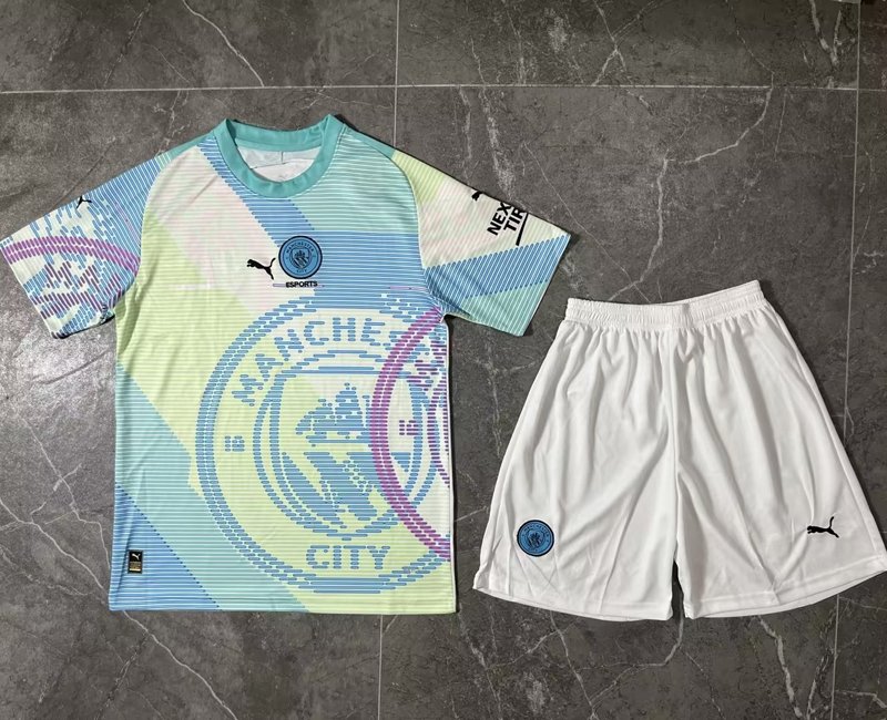 Beställa Fotbollströjor Manchester City 2022/23 Esports Gameday Kortärmad + Korta byxor för män