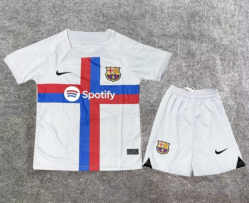Billiga Fotbollströjor FC Barcelona Tredjetröja 2022-23 Fotbollströja Set för Barn