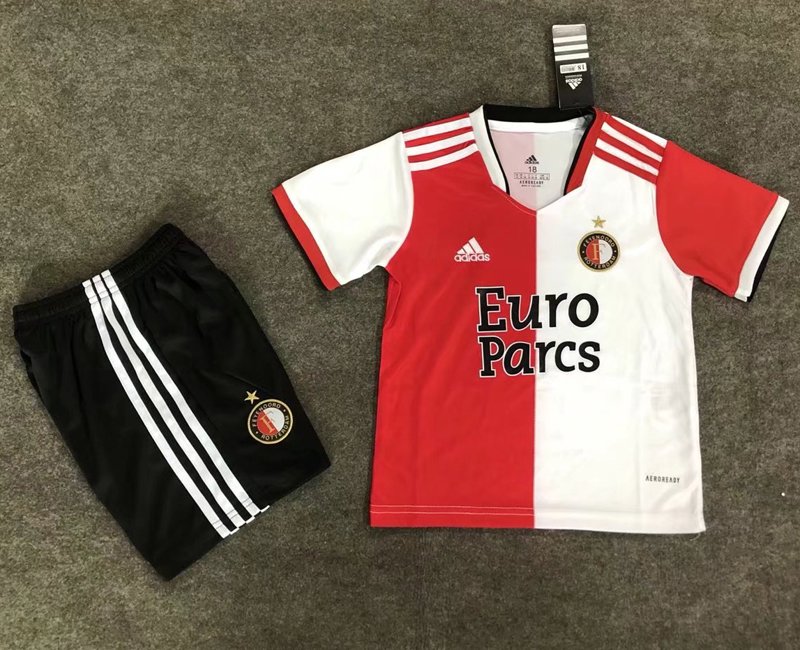 Billiga Fotbollströjor Feyenoord Barn Hemmatröja 2021/22 Vit Röd Kortärmad + Svart Korta byxor
