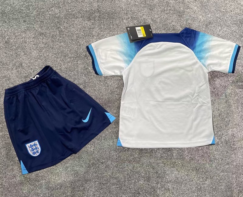 England Hemmatröja VM 2022 Kortärmad + Korta byxor för barn