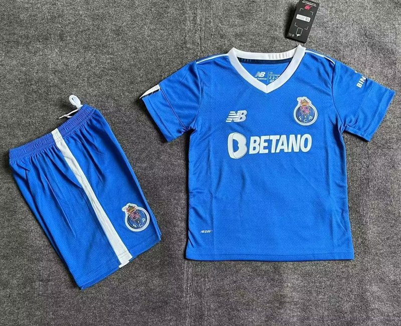 FC Porto Tredjetröja 2022/23 Blå Kortärmad + Korta byxor för barn