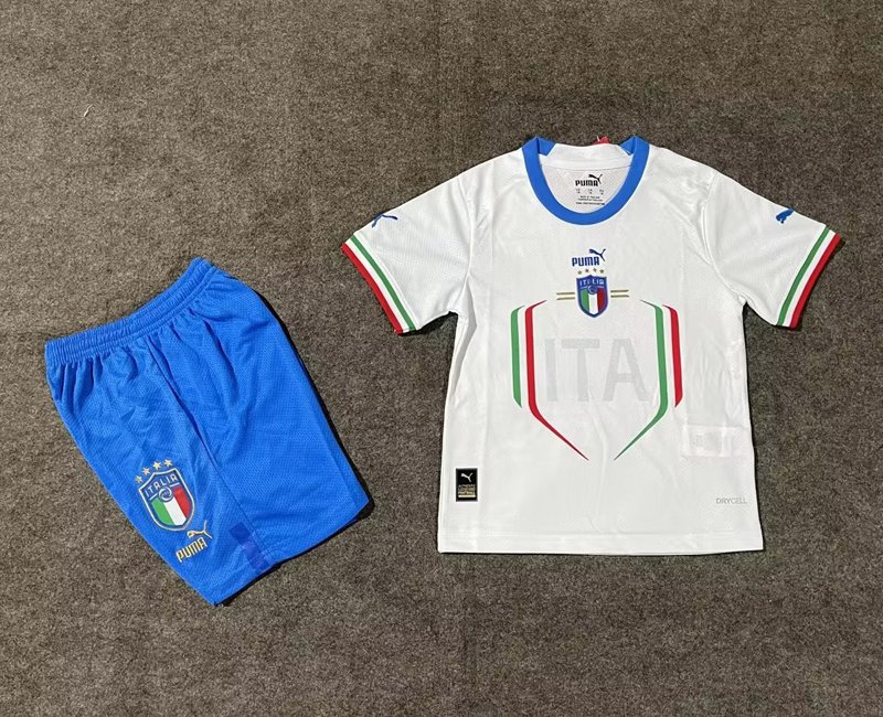 Fotbollströjor Barn Italien Bortatröja 2022-23 Kortärmad + Korta byxor