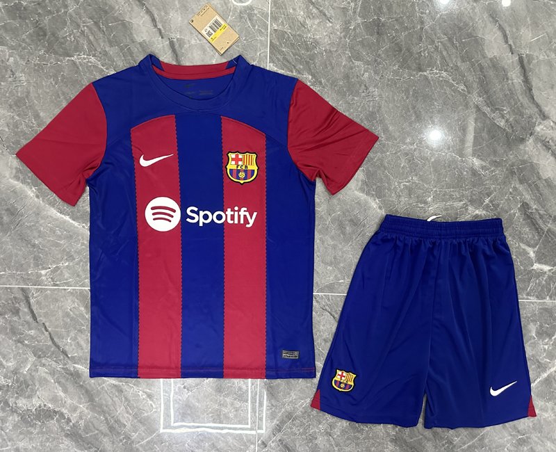 Nya Fotbollströjor FC Barcelona 2023/24 Hemmatröja blå rød fotbollströja set för män