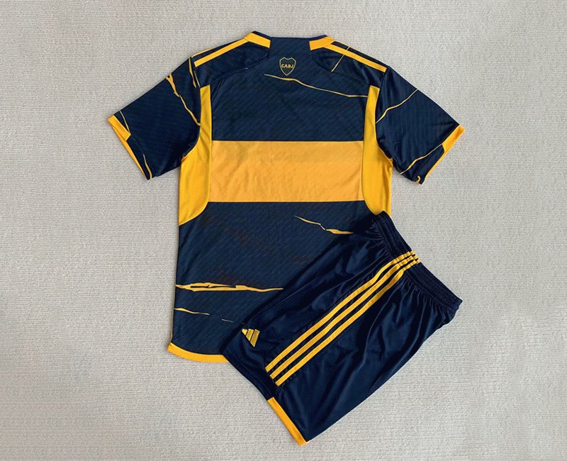 Boca Juniors Concept Kit 2023-2024 svart gul fotbollströja set barn - Tillbaka