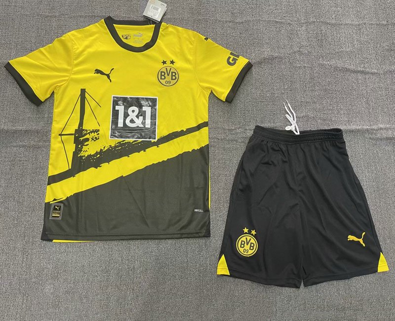 Borussia Dortmund Hemmatröja 2023/24 Kortärmad + Korta byxor för Herr
