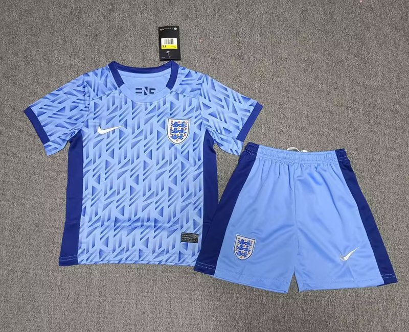 England Bortatröja Women's World Cup 2023 Kortärmad + Korta byxor för barn