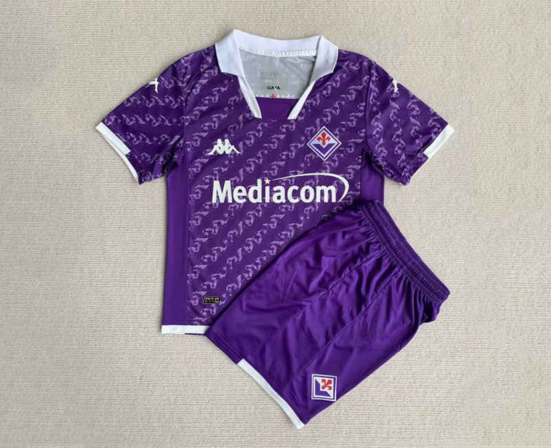 Köp Fotbollstroja Barn Fiorentina Hemmatröja 2023/24 Kortärmad + Korta byxor