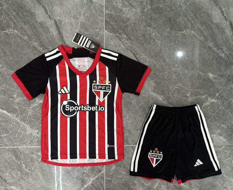 São Paulo FC Bortatröja 2023-2024 Kortärmad + Korta byxor för barn
