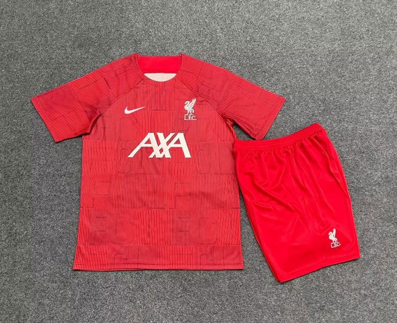 LFC Liverpool FC 2023-2024 Träningströja röd fotbollströja set för barn