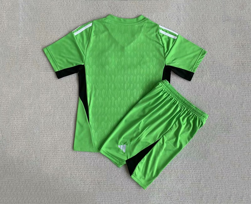 Tillbaka - Manchester United Målvaktströja 23-24 Grön Kortärmad + Korta byxor til barn