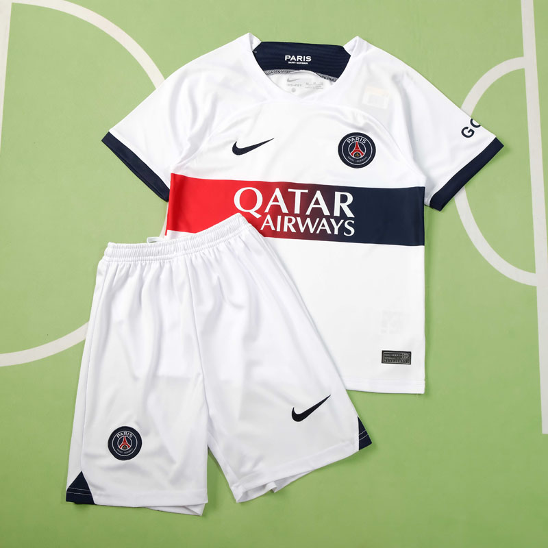 Barn Fotbollströja rea Paris Saint-Germain Bortatröja 2023/24 Barn Kortärmad