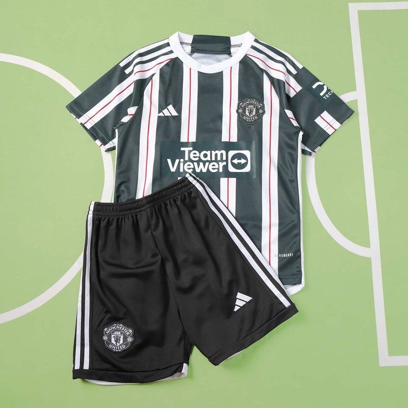 Barn Fotbollströjor Manchester United Borta tröja 2023/24 Kortärmad + Korta byxor