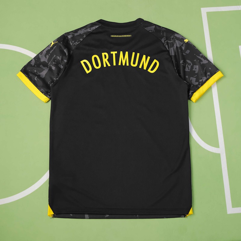 Billiga Fotbollströjor Borussia Dortmund 2023-2024 Bortatröja Svart Kortärmad