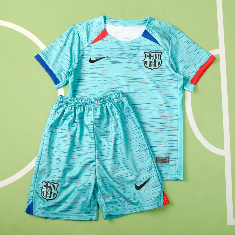 FC Barcelona Third Kit 2023/24 Kortärmad + Korta byxor för Barn