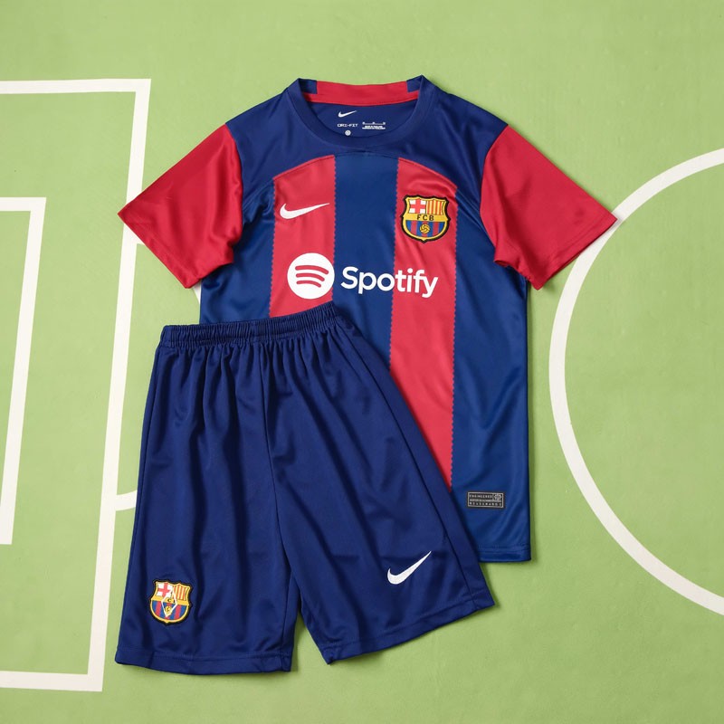 Fodboldtrøjer til børn Barcelona Hjemmebanetrøje 2023/24 Kortärmad + Korta byxor