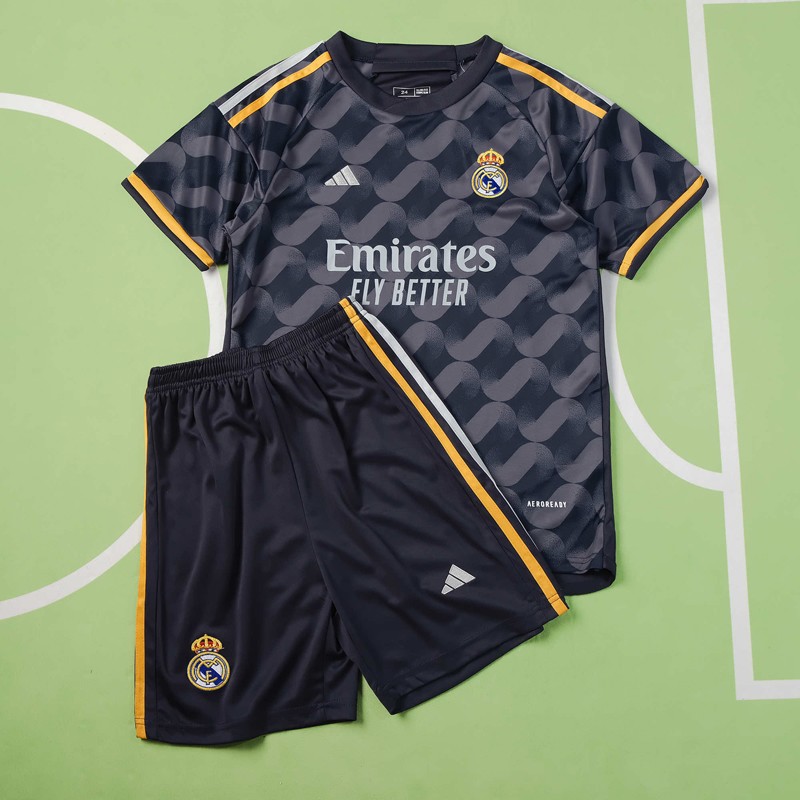 Real Madrid Bortatröja 23/24 Kortärmad + Korta byxor för barn