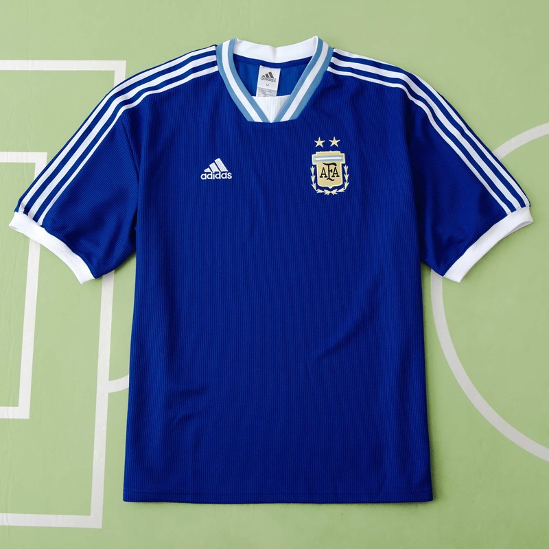 Argentina Vintage Avslappnad T-Shirt Blå Kortärmad Herr