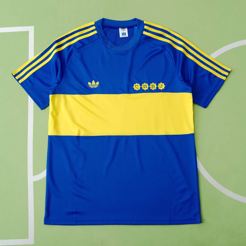 Boca Juniors Hemma tröja 1981/82 Blå Gul Kortärmad