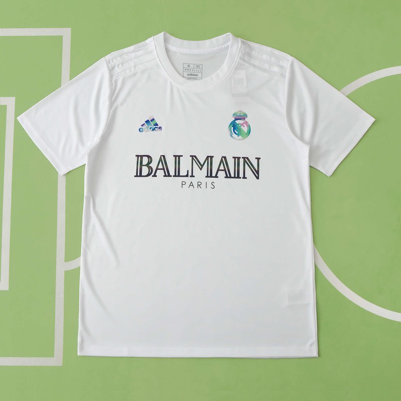 Real Madrid x Balmain T-Shirt Fotbollströja Vit