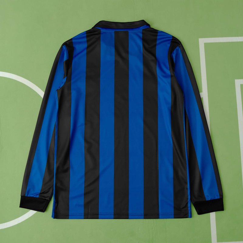 Tillbaka - Fotbollströja Inter Milan Hemmatröja 1988-1990 Blå Svart Långärmad