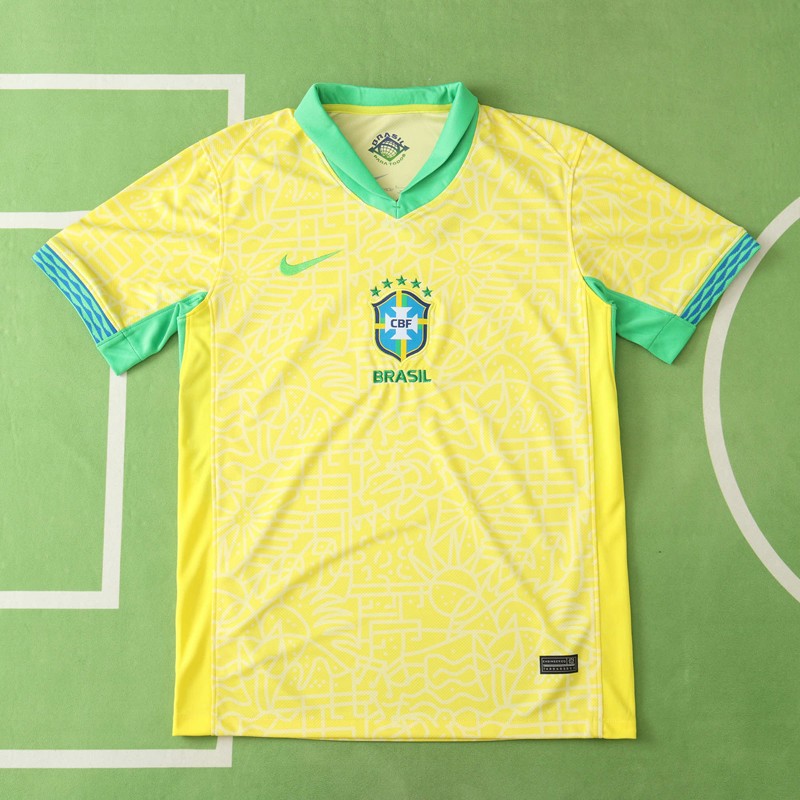 Brasilien Fotbollströja Copa America 2024 Hemmatröja - Gul