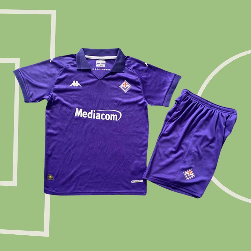 ACF Fiorentina Lila Hemmatröja 2024/25 Barn Kortärmad + Korta byxor