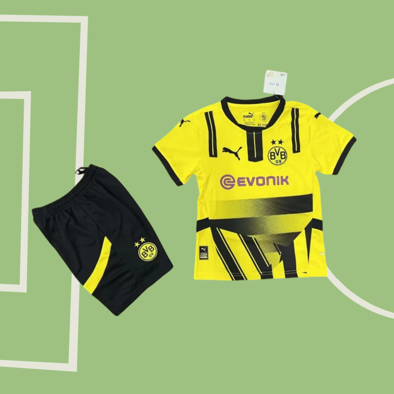 Borussia Dortmund 24/25 CUP Barn Kortärmad + Korta byxor