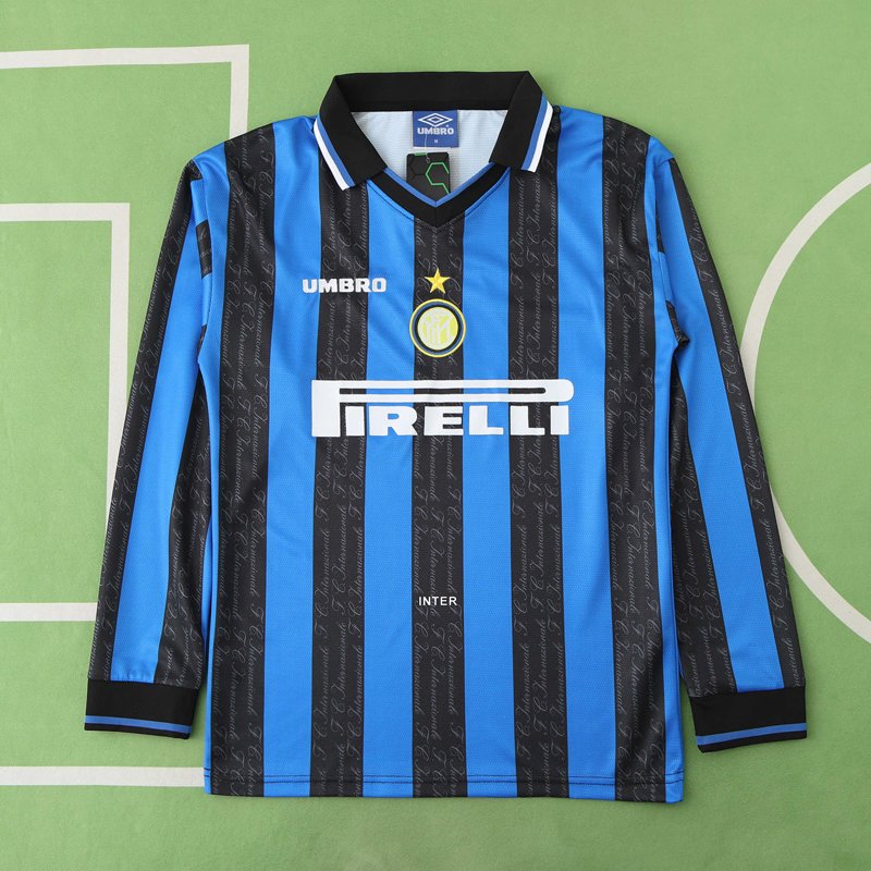 Inter Milan 1997-98 Hemma Fotbollströja Långärmad Tröja