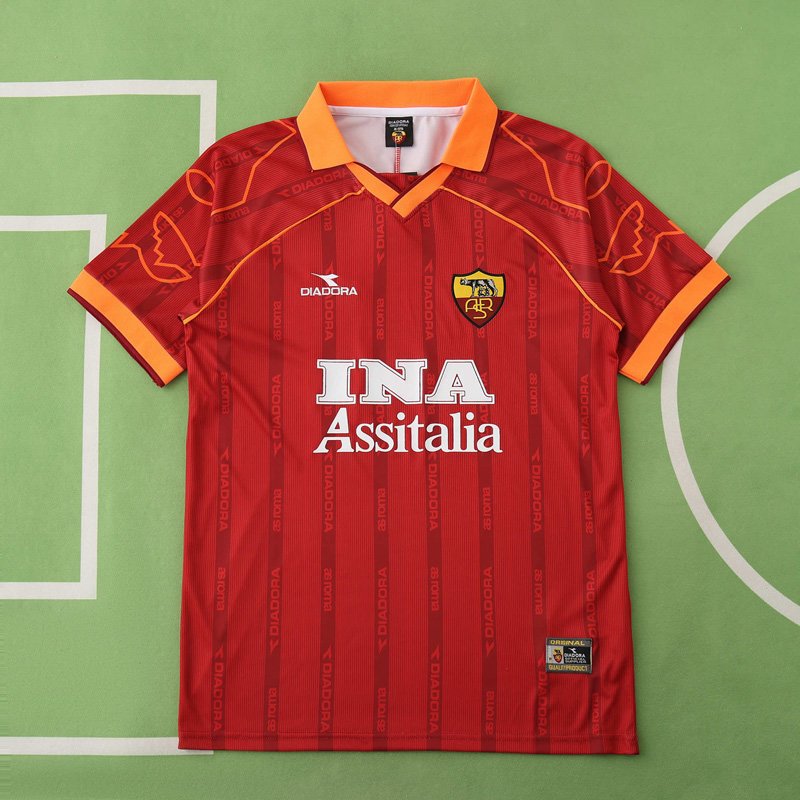 Köp Vintage Fotbollströjor Roma Retrotröja 1999-2000 Hemmatröja