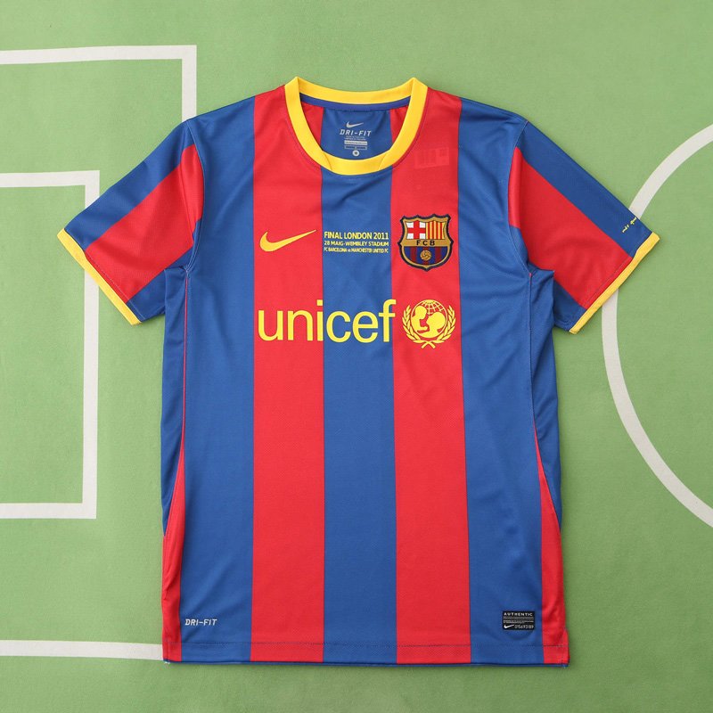 Retro 2010/11 FC Barcelona hemmatröja herr matchtröja