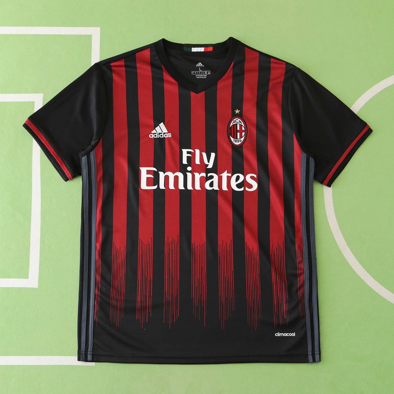 Retro Fotbollströjor AC Milan Hemmatröja 2016-2017