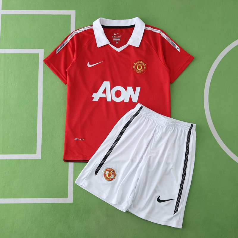 Fotbollströja Manchester United Retro Barn-Hemmaställ 2010-11