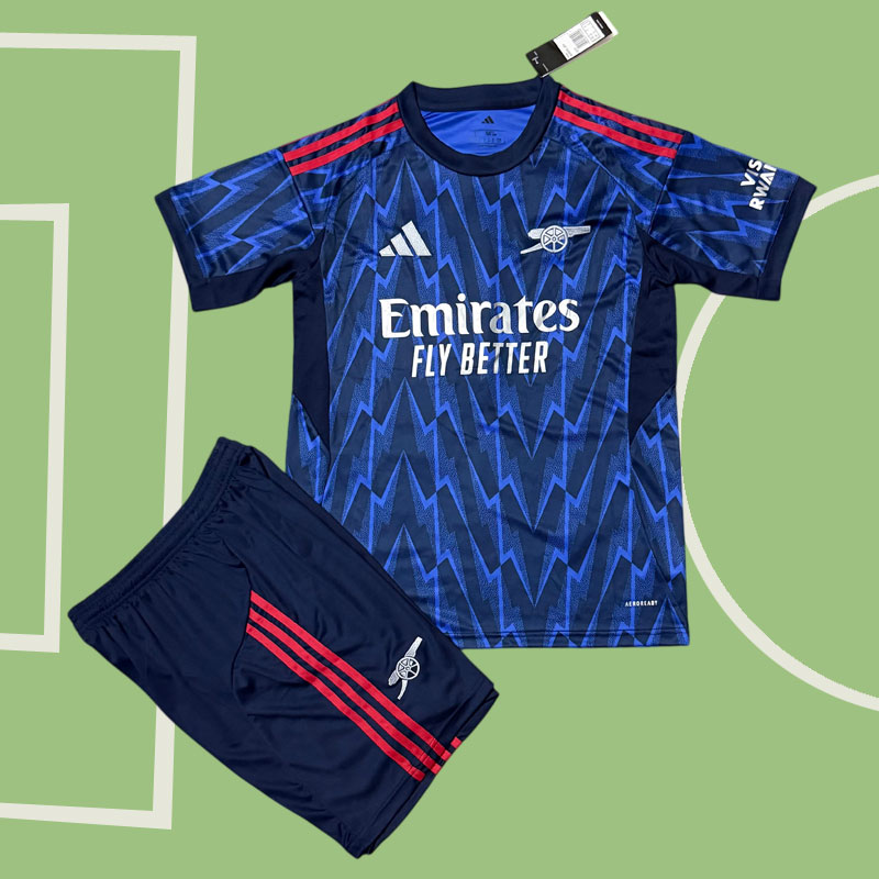 Arsenal bortatröja barn 2025-26 fotbollströja med shorts