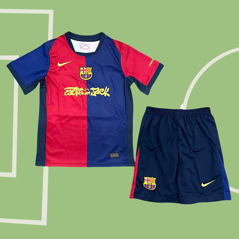 FC Barcelona x Travis Scott 2024/25 Barn Hemmatröja