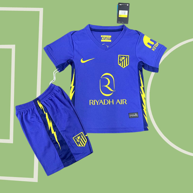 2025/26 Atlético Madrid fotbollsställ för barn - bortatröja och shorts