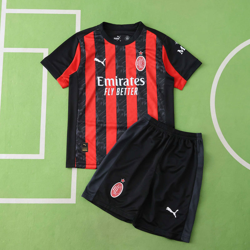AC Milan Hemmatröja Barn 2025/26 - Med Svarta Shorts