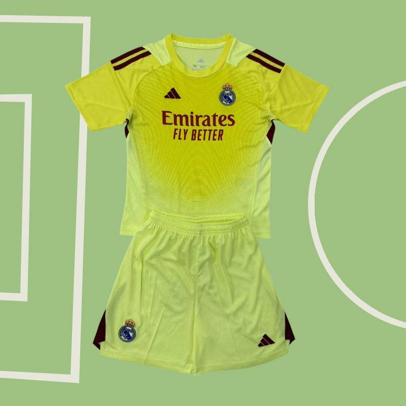Gul fotbollskläder Real Madrid målvakt 2025/26 – tröja + shorts
