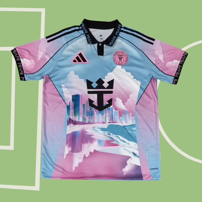 Herr fotbollströja Inter Miami 2025/26 - stilren specialutgåva blå och rosa