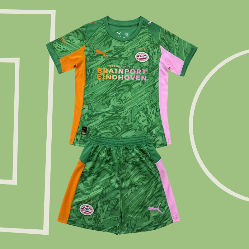 PSV Eindhoven målvaktströja 2025/26 - grön tröja och shorts