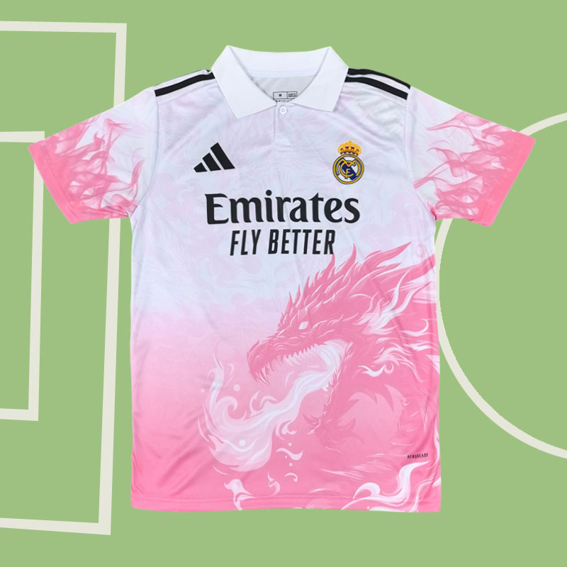 Real Madrid 2025/26 herr fotbollströja - vit och rosa specialutgåva