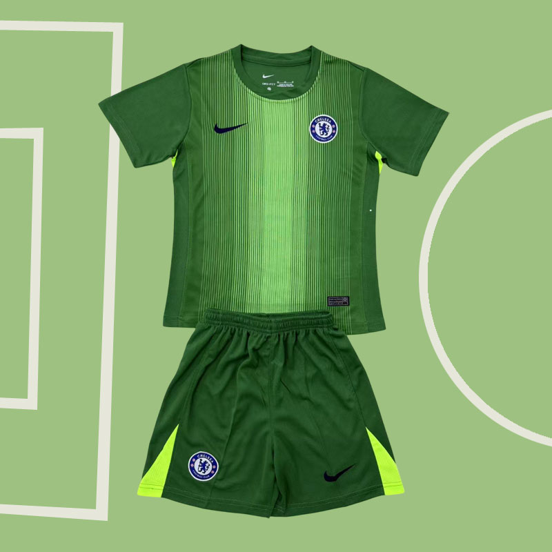 Chelsea målvaktströja 2025/26 grön fotbollströja för vuxna och barn