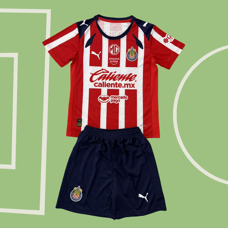 Chivas USA 2025/26 hemmatröja och shorts – vuxen och barnstorlek
