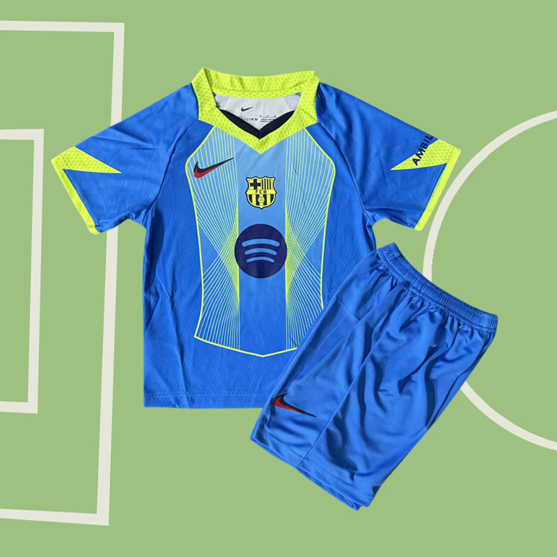 FC Barcelona blå barn tröja 25/26 Special Edition med shorts