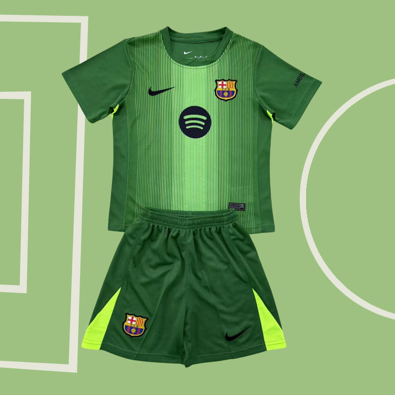 FC Barcelona målvaktströja 2025/26 - komplett grön tröja + shorts