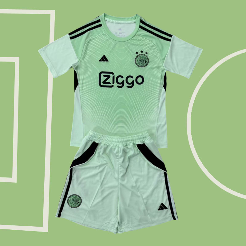 Grön fotbollströja Ajax 2025/26 målvaktströja för vuxna och barn