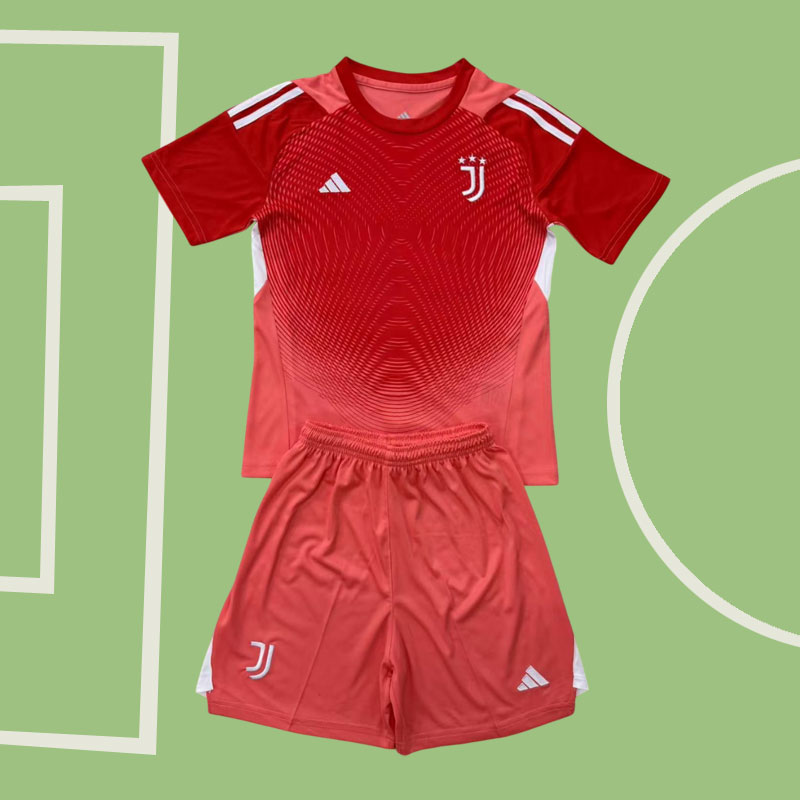 Juventus orange fotbollströja 2025/26 - målvaktskit för barn och vuxna fans