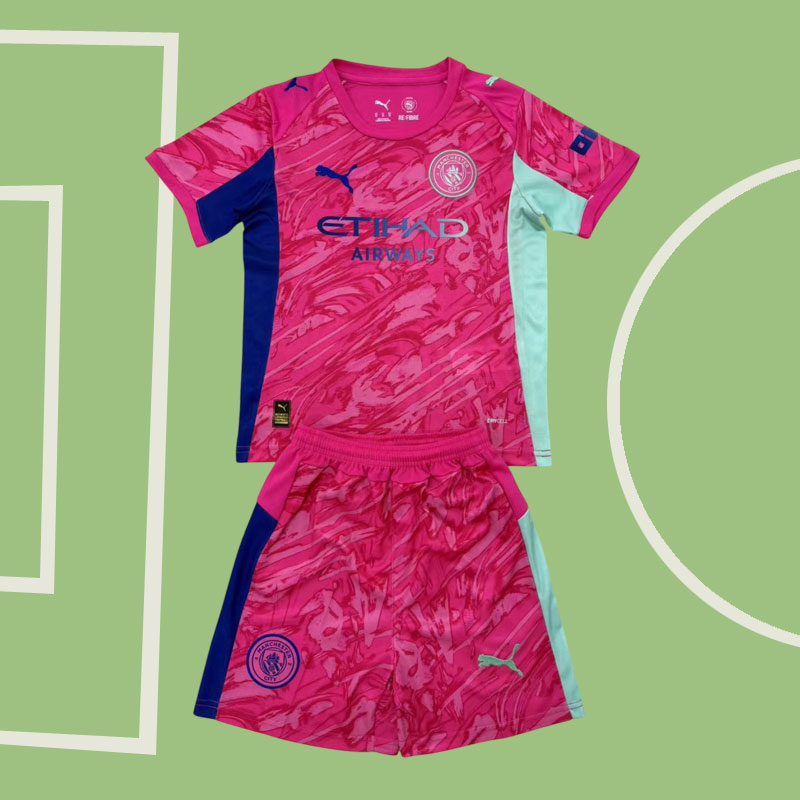 Manchester City 2025/26 rosa målvaktströja med kort ärm för alla åldrar