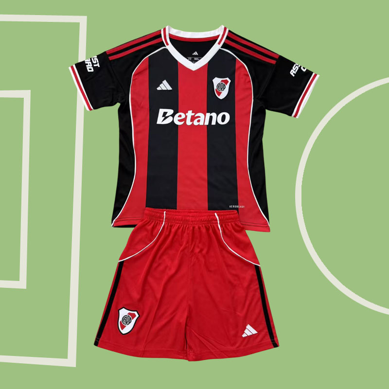 River Plate bortaställ 2025-26 fotbollströja och shorts för vuxna